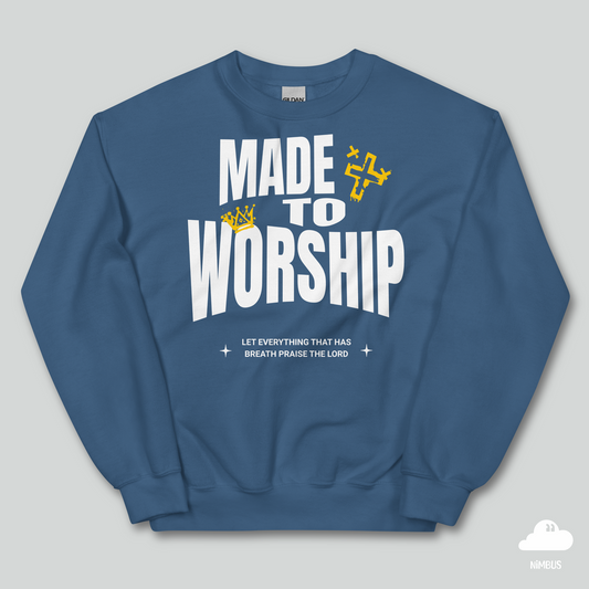 Made to Worship (White Lettering) Unisex Christian Sweatshirt | Streetwear Gospel Merch