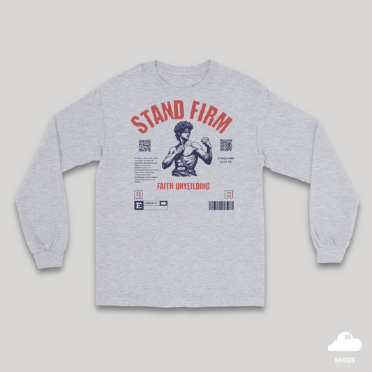 Stand Firm Unisex Christian Long-Sleeved T-Shirt | Ephesians 6:13-18 | Streetwear Gospel Merch