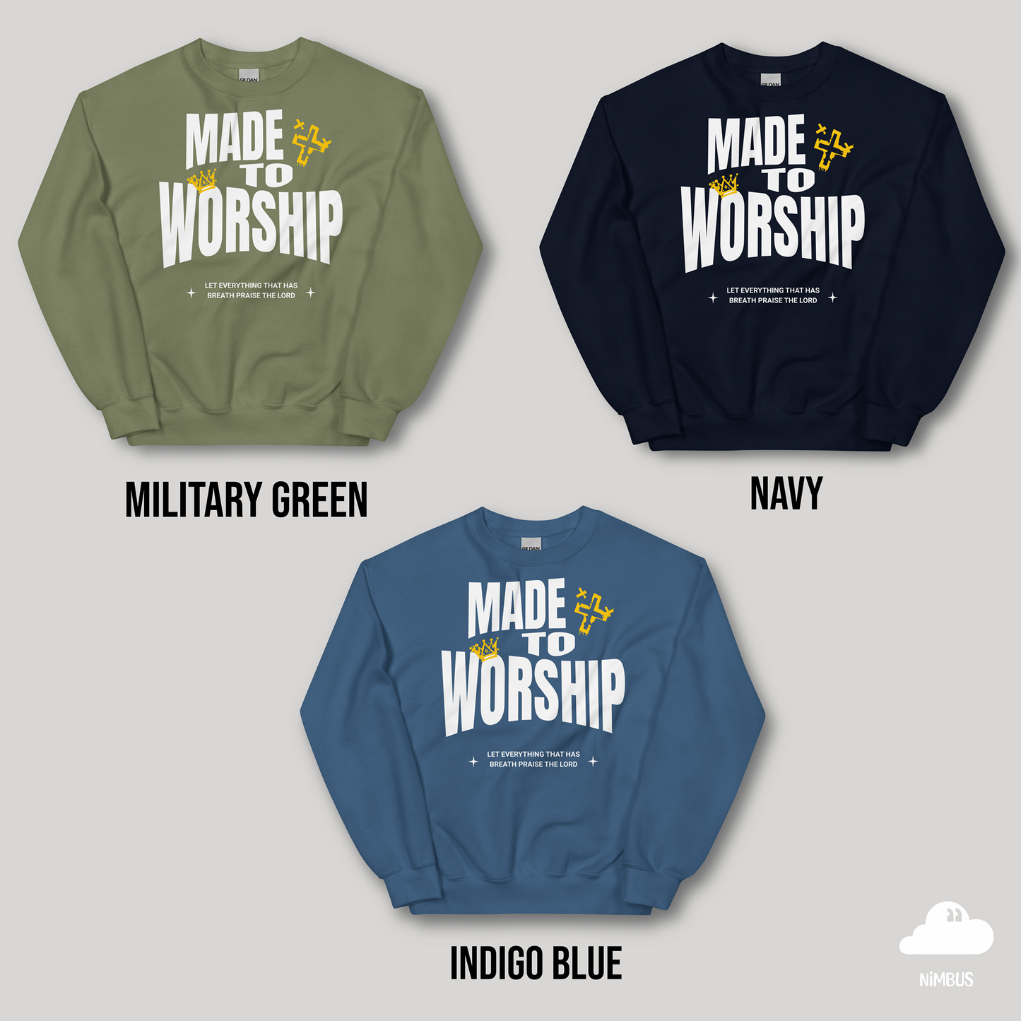 Made to Worship (White Lettering) Unisex Christian Sweatshirt | Streetwear Gospel Merch